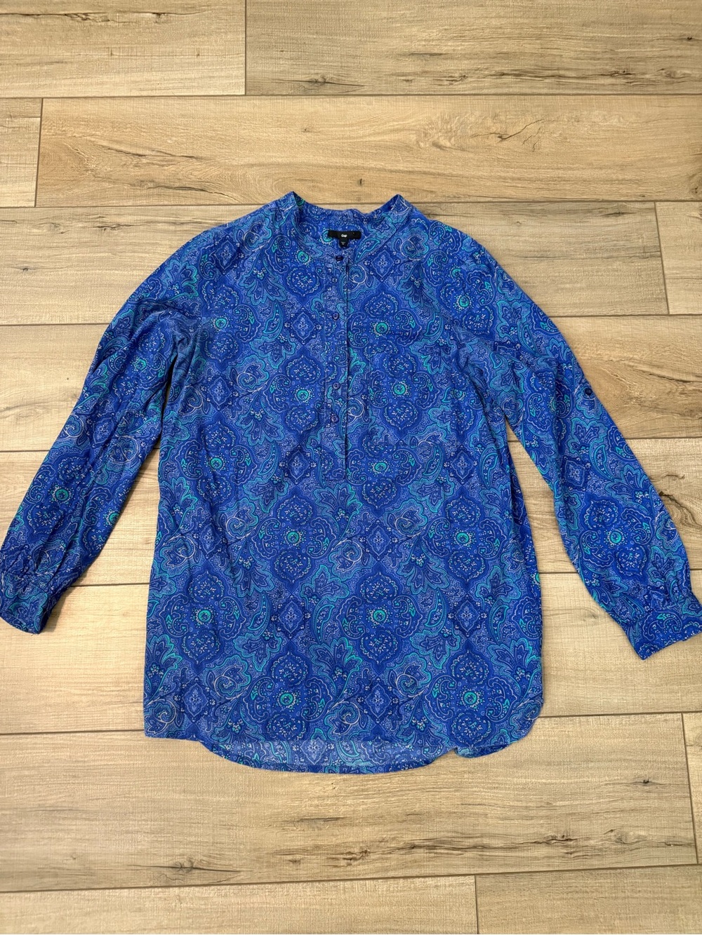 GAP 100% Cotton Blue Medallion Print Tunic Shirt